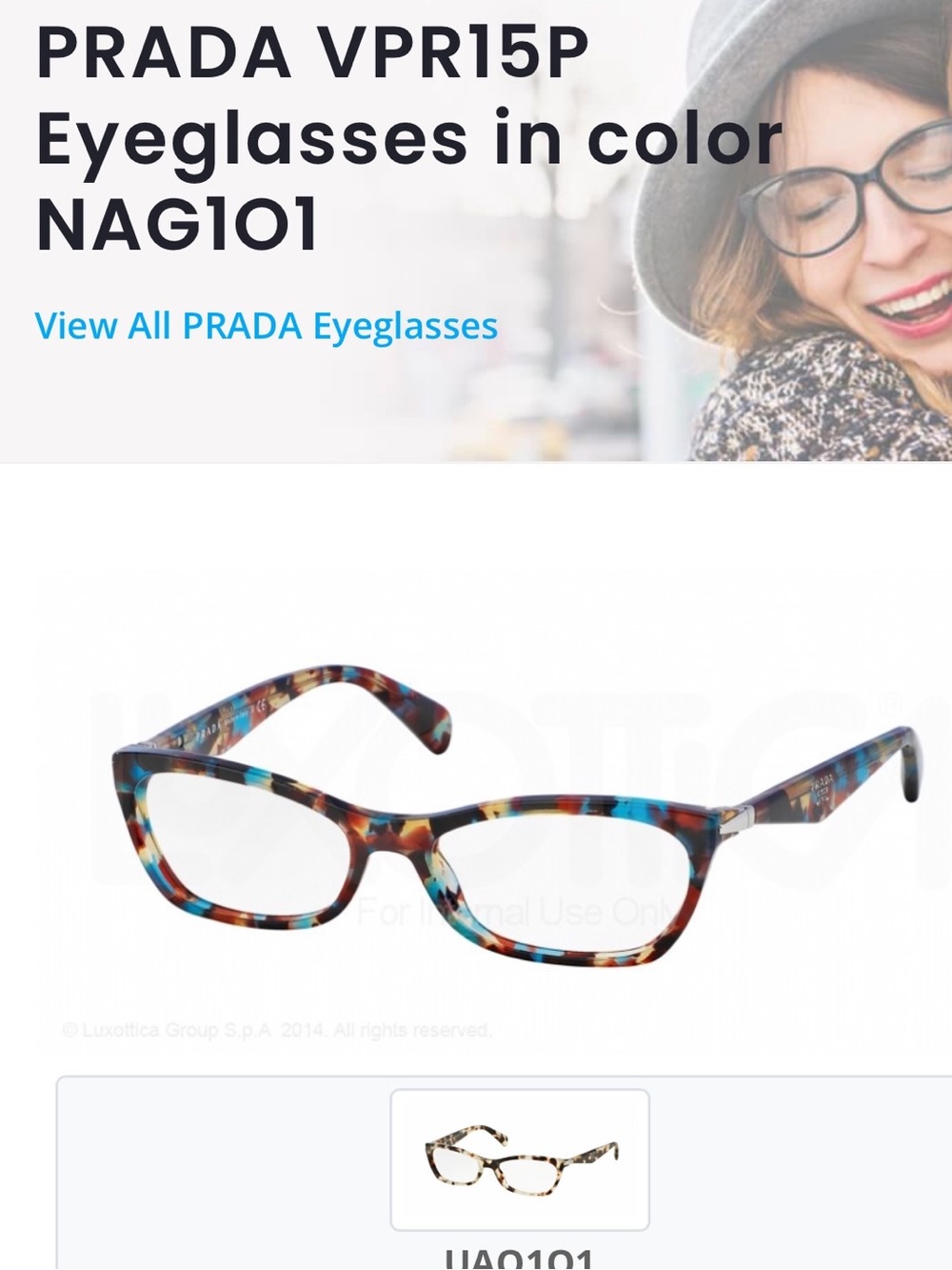 EUC Prada eyeglasses frame VPR 1SP NAG 101 53-16-135